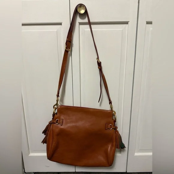 Dooney and Bourke Medium Florentine Leather Hobo Bag Chestnut Satchel - Picture 2 of 12